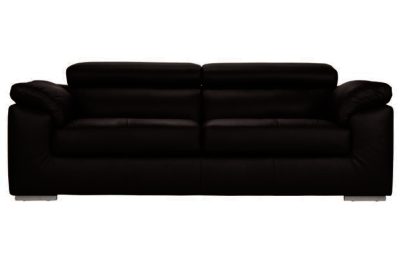 Hygena Valencia Large Leather Sofa - Chocolate